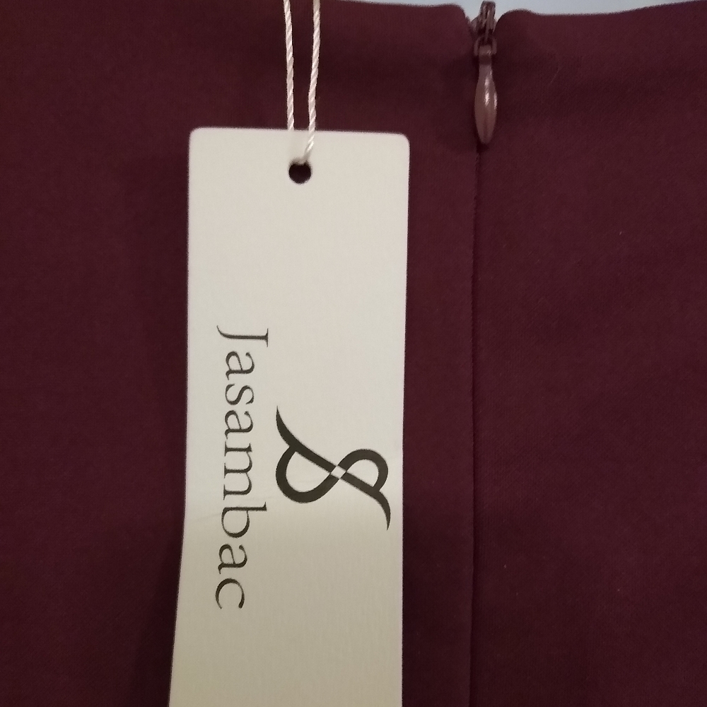 NEW Burgundy Solid Career & Sexy Form Fitting Bodycon Dress Lady's M - Picture 8 of 11